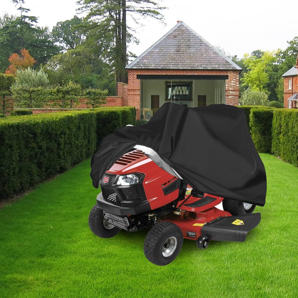 Heavy Equipment Storage Yard - Lawn Mower Heavy-Duty Black Oxford Fabric