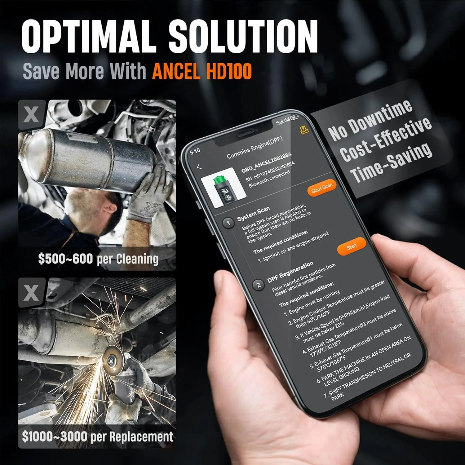 ancel HD100 DPF Reset Full Sys - Heavy Equipment Diagnostic Tool 评论和价格