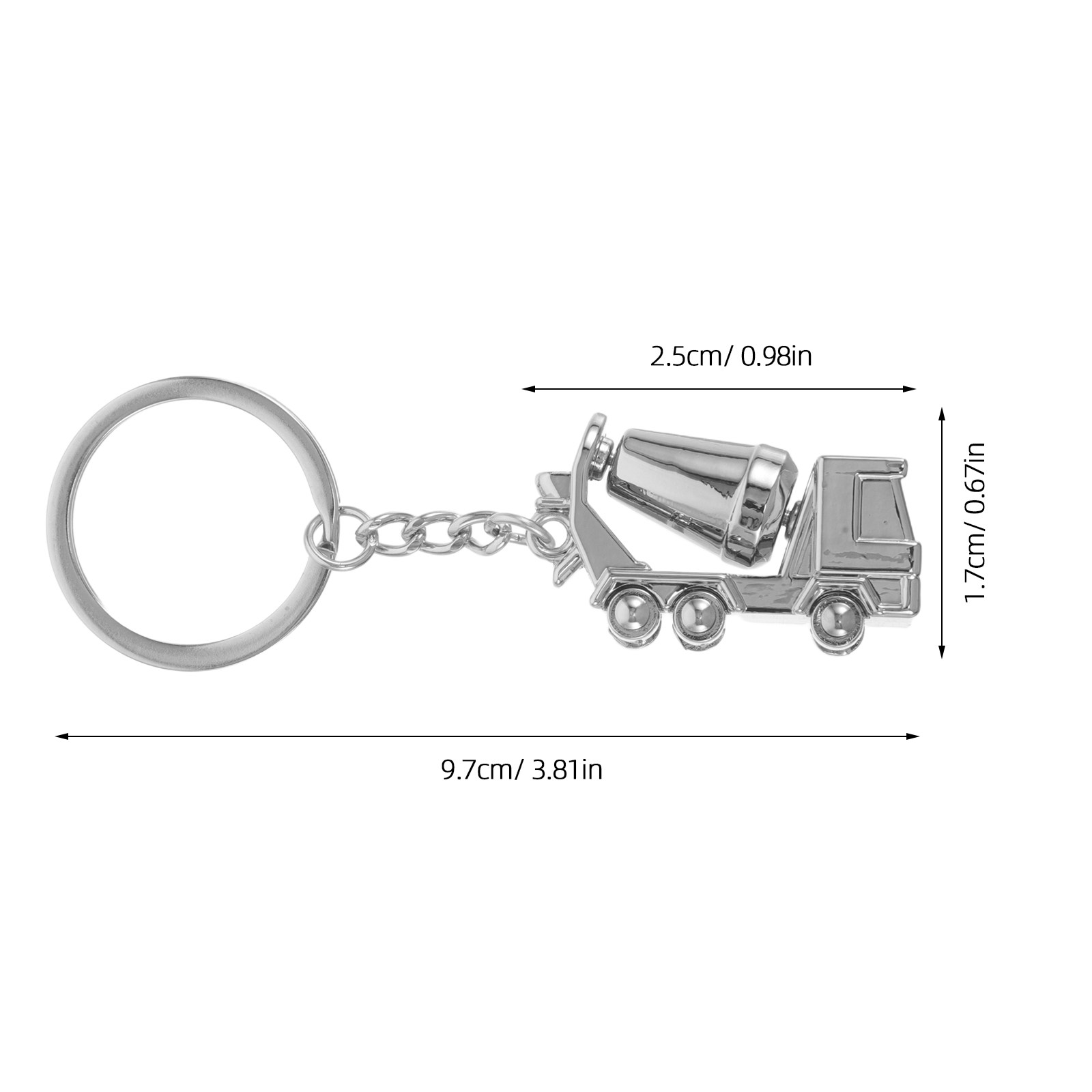 Alloy Mixer Truck Keychain 3D  - Heavy Equipment Mixer 评论和价格