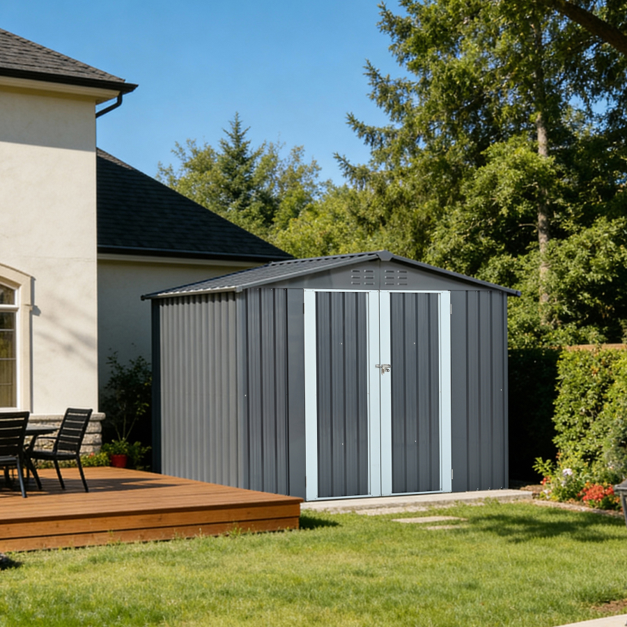 Metal Storage Shed with Double - Heavy Equipment Storage Yard 评论和价格