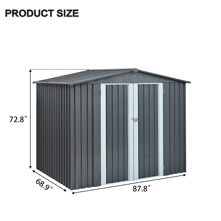 Metal Storage Shed with Double - Heavy Equipment Storage Yard 评论和价格