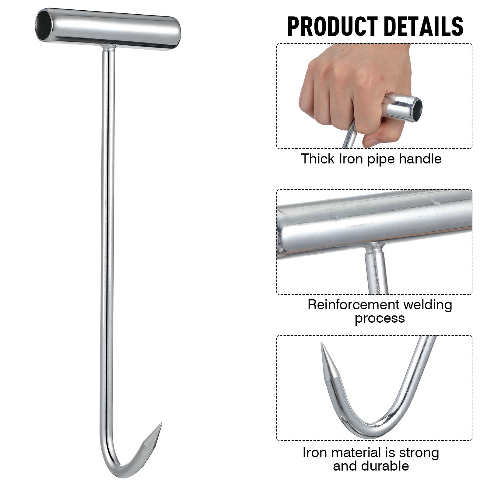 2 Pcs Manhole Cover Hooks Manh - Manhole Cover Lifting 评论和价格